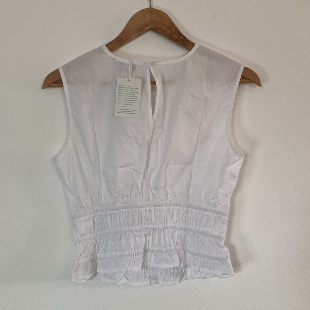 J Crew White Hyacinth top in‎ cotton poplin Womens XXS - Picture 5 of 6